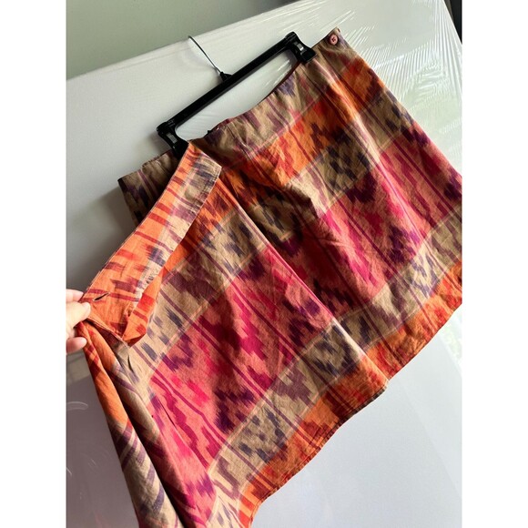 NWT $145 LAUREN Ralph Lauren Plus SIZE Skirt  Geo-Motif Cotton-Linen Wrap - Picture 10 of 12
